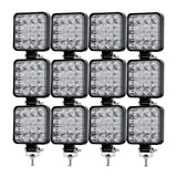 Aeobey 12pcs/Lot Waterproof 16LED 48w Led Work Light Bar Square Spotlight Offroad Truck LED 4X4 4WD SUV ATV Car Light 12v 24v