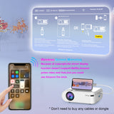 Salange P62 Mini Projector 4000 Lumens, 1920*1080P Supported LED Video Beamer For Mobile Phone Mirroring Android Optional