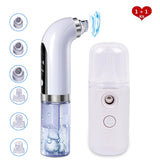 Rechargeable Blackhead Acne Pore Cleaner Vacuum Water Cycle Deep Cleaning Electric Nano Facial Steamer Beauty Skin Care Tool