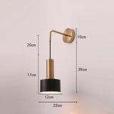 Nordic wall lamp American style iron art bedroom bedside lamp modern simple living room wall lamploft wall lamp  creative mirror