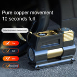 Car Electric Tire Air Pump, 12V Portable Car Air Pump Fast Inflation + Precise Pressure Measurement + Lighting Air Compressor