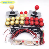 2 players Joystick Arcade DIY Kit LED parts button + Joysticks + USB encoder controller for Mame for Raspberry Pi 3