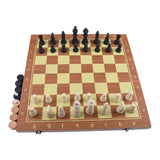 39x39cm Folding Wooden Chess Set Chessboard Board Game with Wood Storage Box