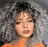 Women's short curly hair explosive head chemical fiber headgear African small curly wig
