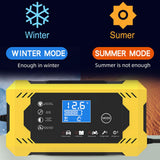 12V 6A Car Battery Charger Digital Car Battery Charger LCD Display Repair Motorcycle SUV Charger Power Repair Fully Automati
