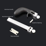Leather Strap Cutter Hand Cutting Leather Tool Leather Strip Belt Cutter with Gauge Aluminium Handle for DIY Leathercraft