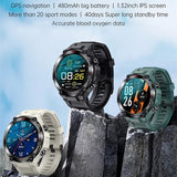 Men Smart Watch K37 GPS Outdoor Sport Fitness Tracker Bracelet Big Battery Super Long Standby Health Monitoring Smartwatch