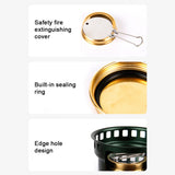 Aluminum Alloy Camping Alcohol Stoves Picnic BBQ Furnace Windproof Alcohol Stoves Outdoor Cooking Furnace Household Tea Stoves