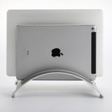 Space-saving Laptop Vertical Stand with 2Pcs Slot Desktop Notebook Erected Holder Aluminum Alloy Tablet Support