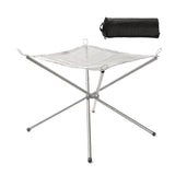 Outdoor Charcoal BBQ Grill Net With Folding Legs For Camping Beach Picnic Meat Food Barbecue Grate Desk Tabletop