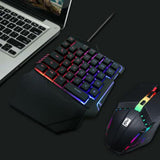 One-Handed Gaming Keyboard Mouse Set RGB Backlit Portable Mini Gaming Keypad Mouse Game Controller for PC PS4 Xbox Gamer
