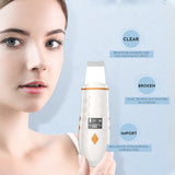 Ultrasonic Skin Scrubber Heating Blackhead Remover Vacuum Acne Pore Cleaner Facial Cleansing Brush Electric Skin Peeling Machine