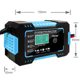 Car Battery Charger 12V Pulse Repair LCD Display Smart Fast Charge AGM Deep cycle GEL Lead-Acid Charger For Auto Motorcycle