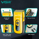 VGR rechargeable 3-Speed Beard Hair Electric Shaver For Men Bald Head Shaving Machine Barber Electric Razor with extra mesh