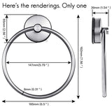 Suction Cup Towel Ring Punch-Free 304 Stainless Steel Bathroom Toilet Towel Rack Pendant Hanging Ring