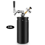 3.6L Growler Tap Kit,Pressurized Mini Beer Keg,Stainless Steel Barrel &amp;Co2 Regulator &amp;Beer Faucet,Homebrew Beer Dispenser System
