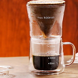 Koonan Double Layer Coffee Filter Set V60 Glass Coffee Dripper Coffee Pot Brew Coffee Filter Funnel Reusable Coffee Jug