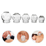 5Pcs Glass Cupping Cups Massage Suction Cups Chinese Fire Glass Cupping Jar Chinese Cupping Cups Glass Cupping Therapy Device