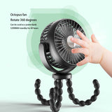Portable Mini Octopus Fan Hand-held USB Baby Carriage  Desktop rechargeable fan 5200mah Power Bank Cooling Fan Factory Price