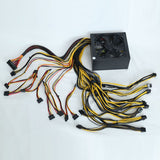 EU Plug 2000W Mining Power Supply Support 8 GPUS GPU Mining Rig, For ETH Bitcoin Ethereum Miner With Power Cable