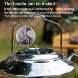 Outdoor Stainless Steel Kettle Locking Handle Camping Hung Pot Portable Coffee Pot Picnic Cooker Teapot 1L Cookware Equipment