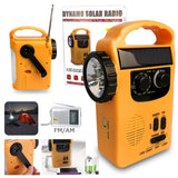Outdoor Emergency Hand Crank Solar Dynamo AM/FM Radios Power Bank with LED Lamp
