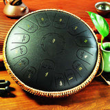 steel Tongue Drum 15 Note 14 Inches Tank Drum, Percussion Handpan Drum for Yoga Meditation Entertainment Musical Education Black