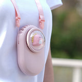 HAEGER-Portable Mini Handheld Air Cooling Fan Personal Hanging Neck Fan USB Sports Fan Necklace Air Cooler for Travel