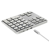 2.4G+BT5.0 Dual-mode Numeric Keyboard 35 Keys Financial Accounting Keyboard Aluminum Alloy Shell Built-in 300mAh Battery