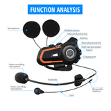 Bluetooth 5.0 Headset for Helmet Motorcycle Headphones Handsfree Moto Motor Bike Motorbike Wireless Intercom Earphone