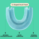 U-Shaped Electric Toothbrush Recharge Automatic Ultrasonic Toothbrush Kids Cartoon Pattern Toothbrush