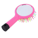 Rainbow Volume Anti-static Detangler Hair Curl Straight Massage Comb Color Hair Brush Styling Tools With Mirror