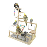 Natural Wood Bird Perch Stand Easy to Install Bird Cage Accessories Gift for Pet Easy to Clean Exercise Activity Center