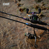 Kingdom KING II Spinning Rods Combo Casting Fishing Rod Reel Set 2 pc top section and 2 pc Power Lure Set Fishing Travel Rod