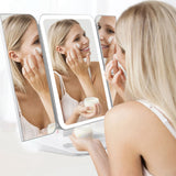 68 Light Makeup Mirror Portable LED Foldable Mirror USB Desktop Makeup Mirror Beauty Mirror Smart Touch
