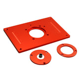 Router Table Insert Plate W/Level-Loc Rings and Router Template Bushing Guides - Aluminum Router Table Saw Insert Plate Kit