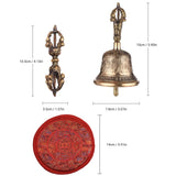 Tibetan Buddhist Bell Bronze Hand Bell with Vajra Padding for Meditation Prayer