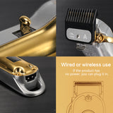 Kemei Professional Hair Clipper Barber Cutters Electric Cordless Hair Trimmer Gold All Metal Hair Cutting Machines KM-1986