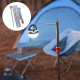 Camping Lantern Stand W/ Ground Nail Camping Light Stand Adjustable Light Rack Camping Folding Lamp Pole for Backpacking Hiking