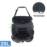 Switchable Shower Head20L Water Bags Outdoor Camping Solar Shower Bag Foldable Heating Camp Shower Hiking Climbing Bath Bag