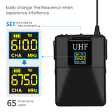 UHF Microphone Professional Wireless Lavalier Microphone System Receiver+Transmitter For Camcorder Recorder Microphone Pk Comica