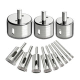 12Pcs Diamond Drill Bits Glass Tile Hole Saw Bits Set, Hollow Core Drill Bits, Extractor Remover Hole Saws for Glass, Ceramics,