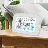 Indoor &amp; Outdoor Hygrometer Thermometer with Time Backlight LCD Display Desk Electronic Temperature Humidity Meters for Home