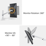 Laptop Stand + Monitor Arm Desktop Aluminum Height Adjustable Bracket for Home Office