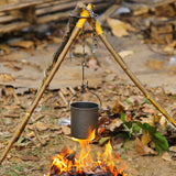 Lixada Camping Tripod Board Turn Branches into Campfire Tripod Titanium Campfire Support Plate with Adjustable Chain for Cooking