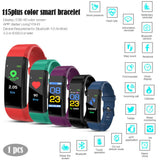 Waterproof Pedometer Smart Blood Pressure Monitor Heart Rate Fitness Tracker Pedometer Running Step Counter Wrist Watch 115Plus