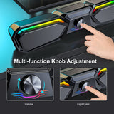 USB Wired Computer Speaker SoundBar Stereo Music Player Bass 3.5mm Audio Input for PC Laptop Smartphone Tablet MP3