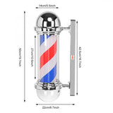 50cm/19.7inch Barber Shop Pole Rotating Lighting Red White Blue Stripe Rotating Light Stripes Wall Hanging LED Downlights