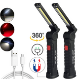 USB Rechargeable Flashlight Magnetic 5 Modes COB Led Work Light  Waterproof Torch for Car Repair