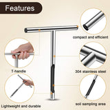 21 Inch Portable Soil Sampler Stainless Steel Soil Sampling Tool Home Garden Lawn Farm Maintenance Tool T-Handle Soil Sampler